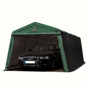 Intent24 TOOLPORT Abri/Tente garage PREMIUM 3,3 x 6,2 m pour voiture et bateau - toile PVC 500 g/m² imperméable vert fonce.FR