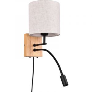 Lúzete - applique mural flexo E27 écran cylindrique marisol - Naturel