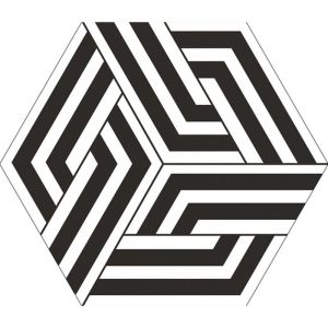 Carrelage hexagonal Axos noir motif 22x25 cm
