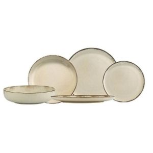 Service à vaisselle 12 pièces beige en grès CARREFOUR HOME