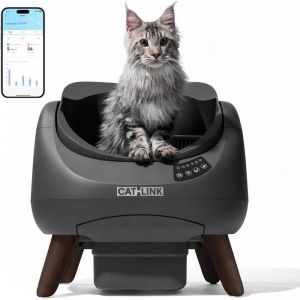 Image de Bac &agrave; liti&egrave;re ouvert autonettoyant Catlink Open-X C08&ndash; Format XXL ouvert, capacit&eacute; de 12 L, bac &agrave; liti&egrave;re intelligent pour les foyers avec plusieurs