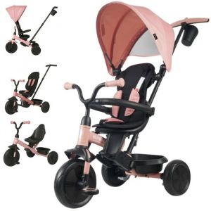 Tricycle &Eacute;volutif 6 En 1 - Qplay - Si&egrave;ge Pivotant &Agrave; 360&deg; - Capote Xl - Roues Eva - Ch&acirc;ssis M&eacute;tallique