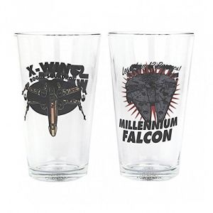 Image de Half Moon Bay 2 verres Star Wars vaisseaux Spatiaux X-Wing et Millenium Falcon