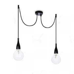 Image de Ideal lux Suspension 2 lampes industrielle Minimal Noir Métal 112671