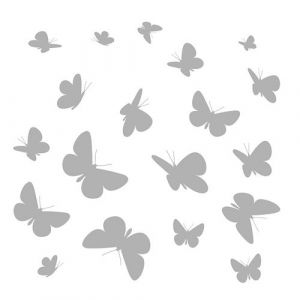 Komar Sticker mural papillons blancs - 31 x 31 cm