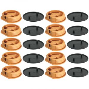 Cyclingcolors 10x Ferrure d'assemblage beige avec cache en plastique idéal caravane bateaux vans camping-cars camions aménagés Connecteur Fixation Meuble Cuisine, capuchon rond gris foncé RAL 8019