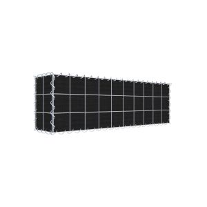 Gabion vert avec non-tissé 100 cm x 30 cm x 20 cm (L x H x P), maille 10 cm x 10 cm, spirale