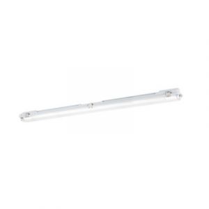 Image de Eglo Plafonnier Tube-E, r&eacute;glette &eacute;tanche pour garage atelier cave, &eacute;clairage pour pi&egrave;ces humides, lampe tube 128,5 cm, plastique gris, douille G13, IP65