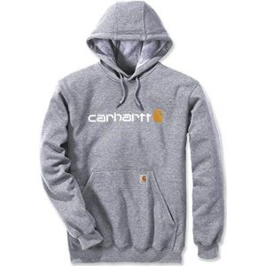 Image de Carhartt Herren Sweatshirt Signature Logo Hooded Sweatshirt Heather Grey-S