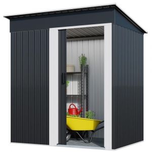 BC-Elec 5662-0504 Abri de jardin métallique en acier galvanisé 162 x 86 x 181cm - Anthracite