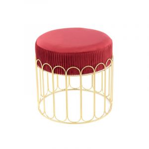 Image de Pouf Rond Design "Cleopatra" 39cm Bordeaux Prix