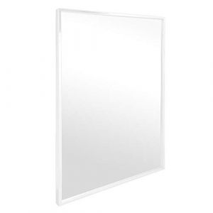 Image de Elegance by Casa Chic Grand Miroir Mural en métal Rectangle 90x60 cm Métal galvanisé Blanc