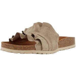 Verbenas pour femme. Rocio Serraje Volante Sandales en cuir taupe