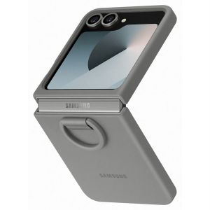 Samsung Coque Z Flip6 silicone Gris avec anneau