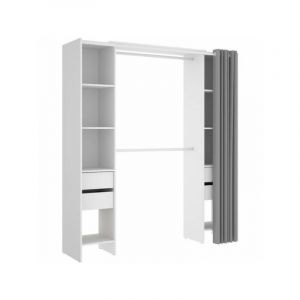 Dressing Kitdressing e tensible avec rideau et 4 tiroirs SUIT L 180113 P 50 H 205