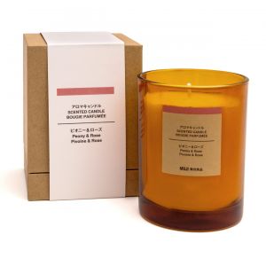 Bougie 1 m&egrave;che pivoine et rose