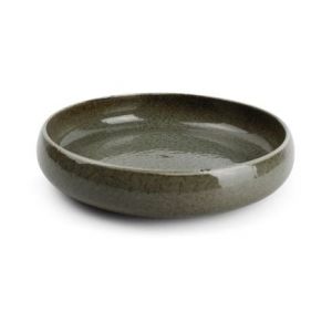 Assiette creuse Curvo en porcelaine marron-vert Ø23 cm