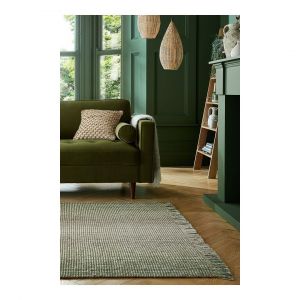 Tapis plat avec franges moderne rectangle Jute Ombre 120x170 Vert