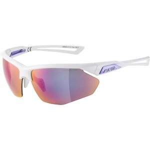 Alpina Nylos HR Lunettes, white purple/purple mirror Lunettes