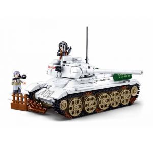 Image de Sluban JEU DE CONSTRUCTION ARMY TANK BLANC BATAILLE DE BUDAPEST ARMEE MILITAIRE M38-B0978