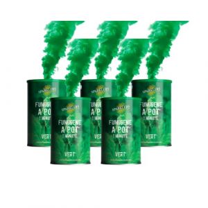 SPARKLERS CLUB Lot de 5 Fumigènes en Pot 1 MINUTE couleur Vert - Allumage à mèche, durée 60 secondes, fumigene couleur à poser au Sol - fumigene pot au sol Catégorie F1 - LIVRAISON 24/48H