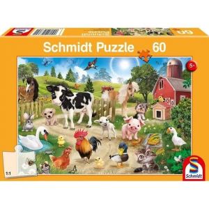 Schmidt Spiele Club Animaux de la Ferme Puzzle 60 pi&egrave;ces pour Enfants, 56369, Multicolore