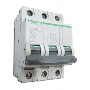 Image de Schneider Electric Disjoncteur 16A 3P courbe B 6kA C60N (équivalent au C60N 23955 MULTI9) 24090