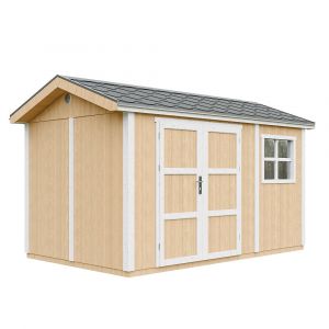 Abri de Jardin Qualit&eacute; Premium 8,68 m&sup2; - H252x250x412 cm - Construction de Panneaux LP Smartside - Timbela M914A-HARVEST HONEY