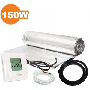 Image de Warm On Kit Plancher rayonnant électrique pour sol flottant 150 W/m² - Set Complet 1.5m² avec Thermostat digital