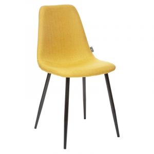 Atmosphera Créateur D'intérieur - Lot de 2 chaises style Vintage pieds métal noir 'Nathalia' - Couleur: Jaune