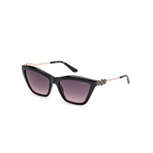 Guess Femme GU00199 05B Lunettes de soleil Injecté Noir Fumée Carré Normale