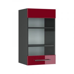 Vicco - Armoire suspendue en verre "Fame-Line 40cm Bordeaux brillant/anthracite