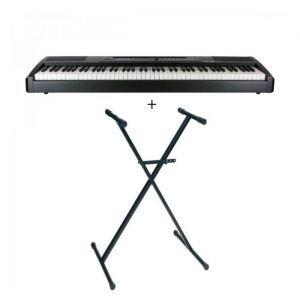 Image de Pack Adagio SP75 Piano n érique 88 notes + stand en X Noir mat