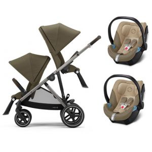 Image de Cybex Poussette de jumeaux model Gazelle S Taupe - 2 ATON 5 Classic - Beige