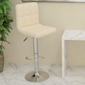 VidaXL Tabouret de bar Crème Similicuir - Crème