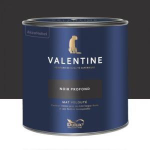 Dulux Valentine Peinture intérieure de haute qualité - Valentine - Couleur intense & pouvoir couvrant élevé - Mat Velouté Noir Profond 2 L - Noir
