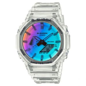 Casio Montre Homme G-shock Bleu clair, Bleu, Orange, Rose, Violet GA-2100SRS-7AER