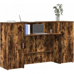VidaXL Bureau de réception chêne fumé 180x50x103,5cm bois d'ingénierie