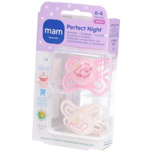 Mam Perfect Night Schnuller Silikon Rosa 0-6