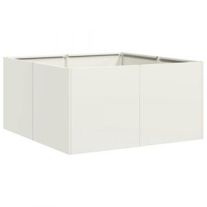 VidaXL Jardinière blanc 80x80x40 cm acier laminé à froid