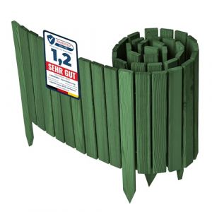 Garronda cl&ocirc;ture de Jardin en Bois Bordure Jardin Cloture Jardin Exterieur, Palissade Bordurette Longueur: 200 cm GD-0149