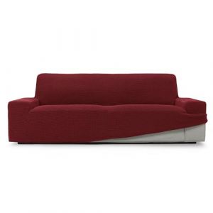 SOFASKINS Housse de canap&eacute; 4 Places Super &eacute;lastique, Respirante, Confortable et Durable, Facile &agrave; Installer, Dimensions (230-270 cm), Couleur Bordeaux