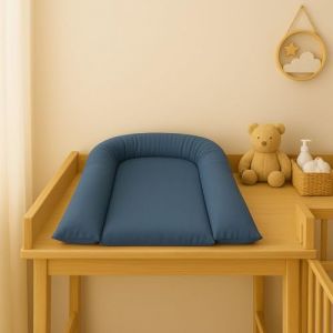 Easy Dort | Matelas à langer 70x45 cm |Plan à langer incliné 45x70 cm | Lavable & Imperméable | Bords surélevés | Protection de la tête | Coton à enduction acrylique | Fabriqué en France |