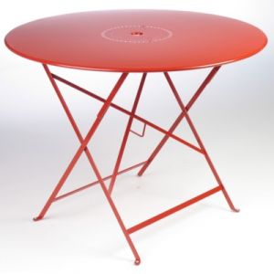 Fermob Floréal - Table pliante Ø96cm - coquelicot/laqué/avec trou parasol/H 73cm