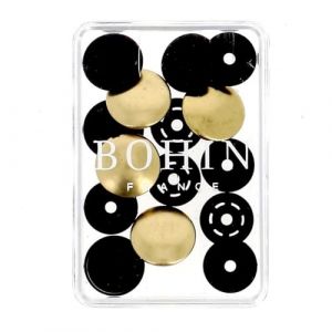 BOHIN France Boutons-Pression Métalliques - Boutons-Pression en Finition Métallique pour Projets de Couture, Plastique, Or, 14mm - 4 Pièces