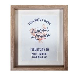 Cadre Aymie Chêne 30 x 30 cm + Passe-partout 18 x 24 cm