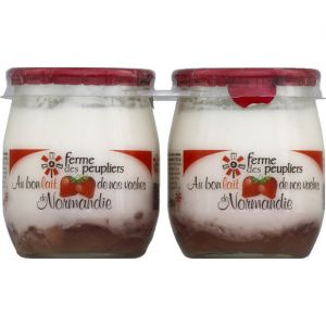 La ferme des peupliers Yaourt a la fraise - Les 2 Pots de 125g