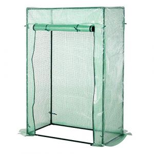 Outsunny Serre de Jardin Serre à tomates 1L x 0,5l x 1,5H m Porte zippée déroulante Acier thermolaqué PE Haute densité 140 g/m² Anti-UV Vert
