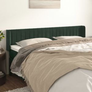 VidaXL Tête de lit avec oreilles Vert foncé 183x16x78/88 cm Velours