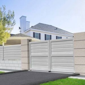 Intersun Portail battant brise-vue (Blanc - L 3000 x H 1730 mm)